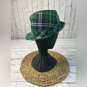 Green Plaid Fedora Hat